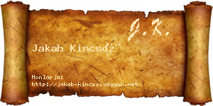 Jakab Kincső névjegykártya