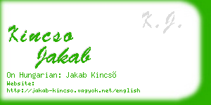kincso jakab business card